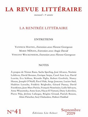 cover image of La Revue Littéraire N°41